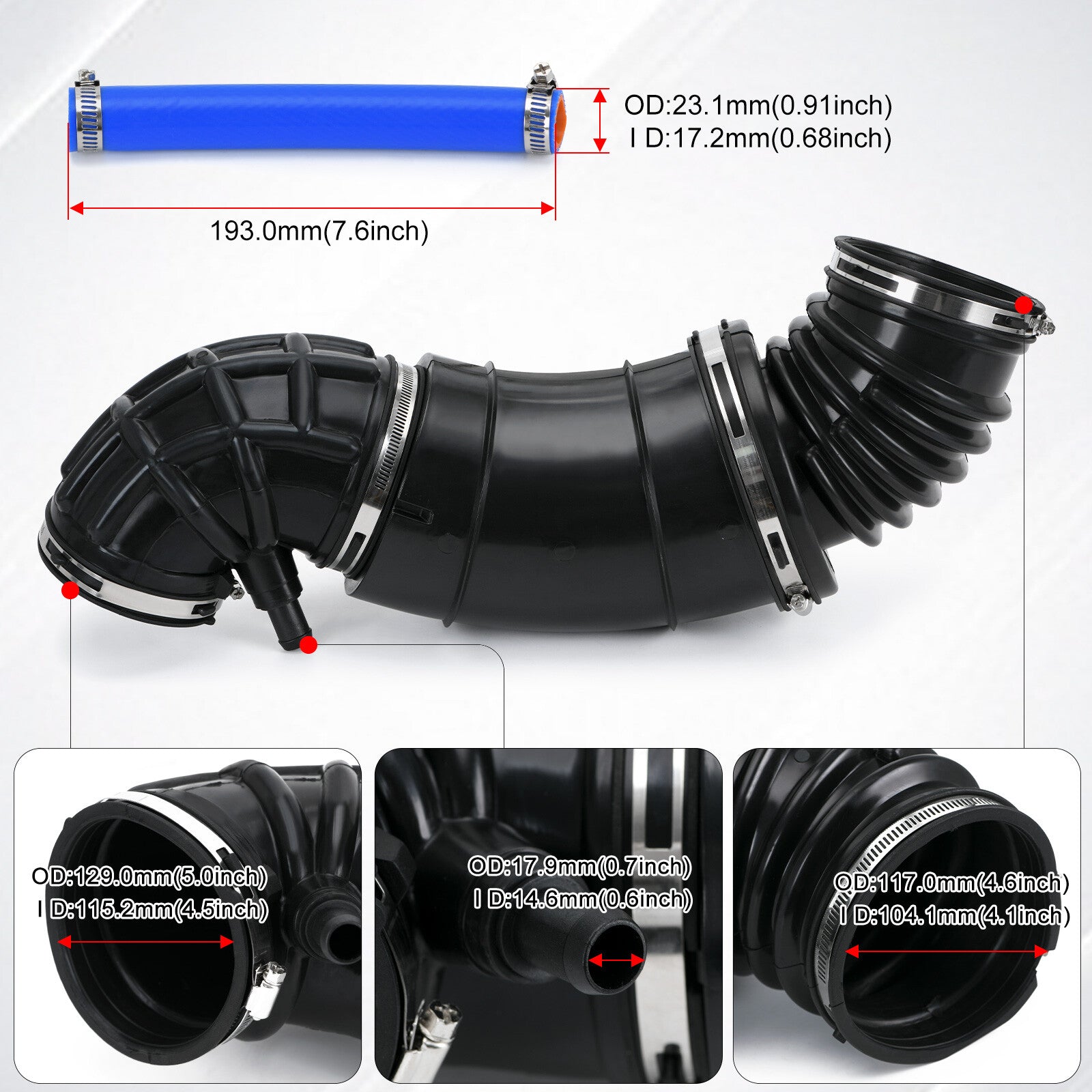 53032944AL Engine Air Intake Hose for Dodge for Ram 2500 3500 4000 4500 5500 07-18