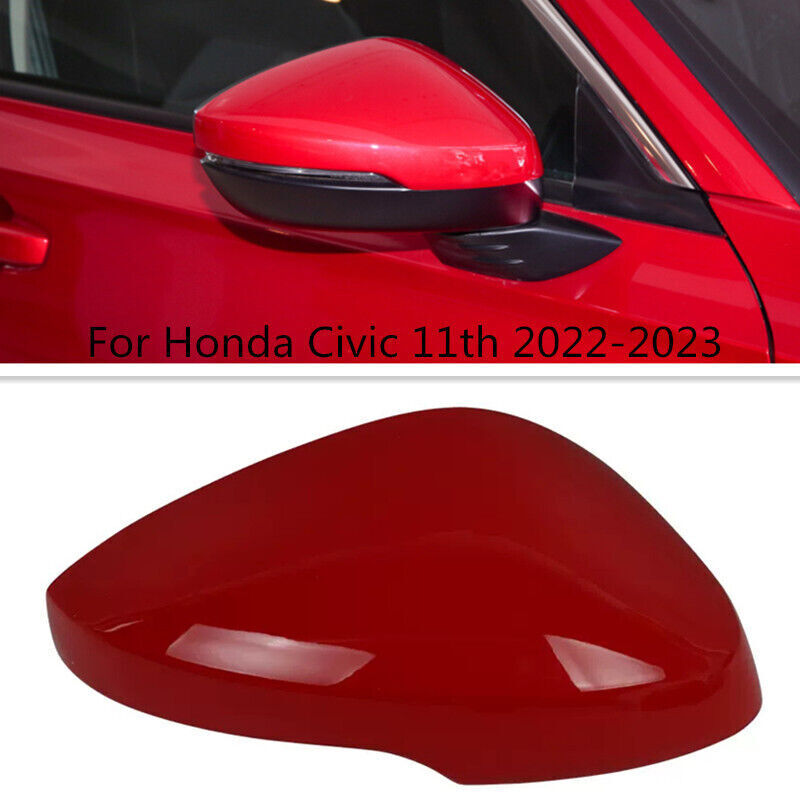 Red Right Side Rearview Mirror Cover Shell Cap for Honda for Civic 11th 2022-2023