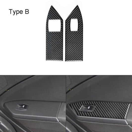 Carbon Fiber Window Switch Panel Cover Trim Type B for Ford for Mustang 2005-2009