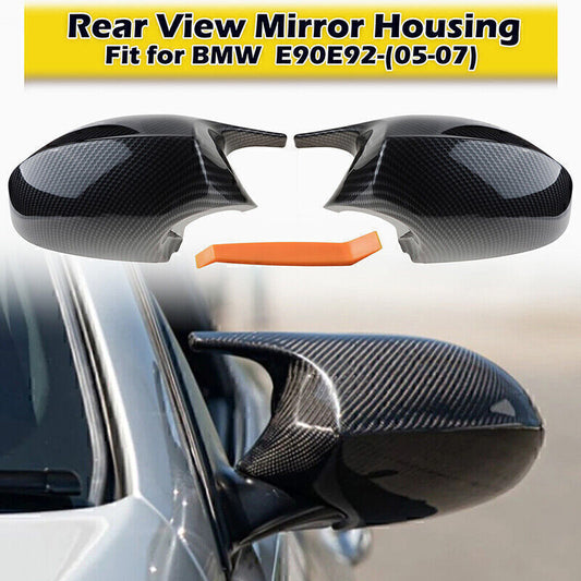 M3 Style Carbon Fiber Side Mirror Covers for BMW E88 E90 E91 E92 E93 PRE-LCI