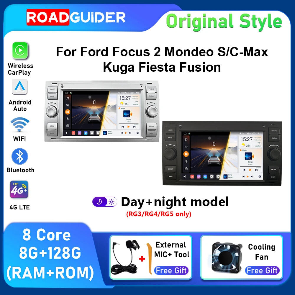 for Ford Focus 2 Mondeo S/C-MAX Kuga Fiesta Fusion Car Radio CarPlay Auto Player