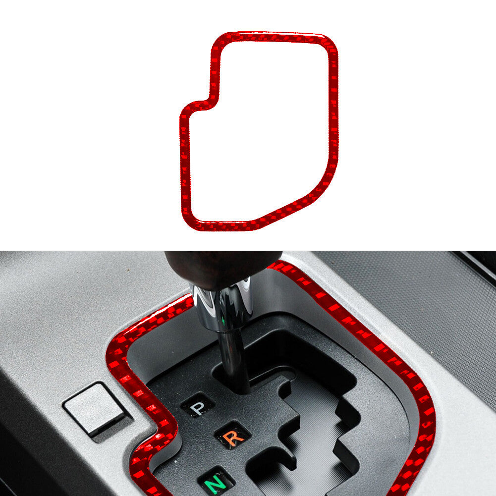 Red Gearbox Shift Frame Trim Cover Carbon Fiber for Toyota Tundra 2007-2013