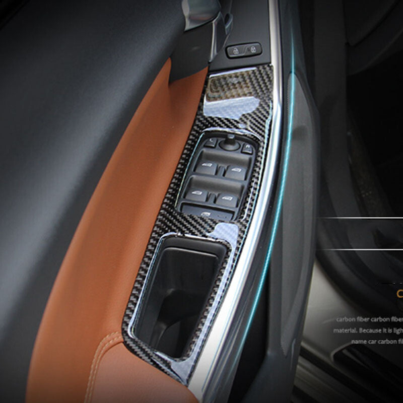 for Volvo XC60 2010-2017 carbon fiber Inner Window Lift Panel Switch Cover Trim