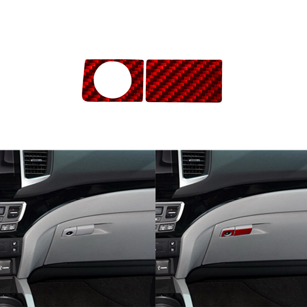 Red Carbon Fiber Glove Box Switch Cover Trim for Honda Ridgeline 2017-2020