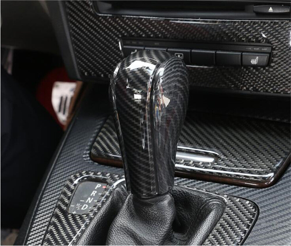 2¡ÁGear Shift Knob Cover for BMW 5 Series 1996-07 X3 06-10 X5 2004-06 ABS Carboon