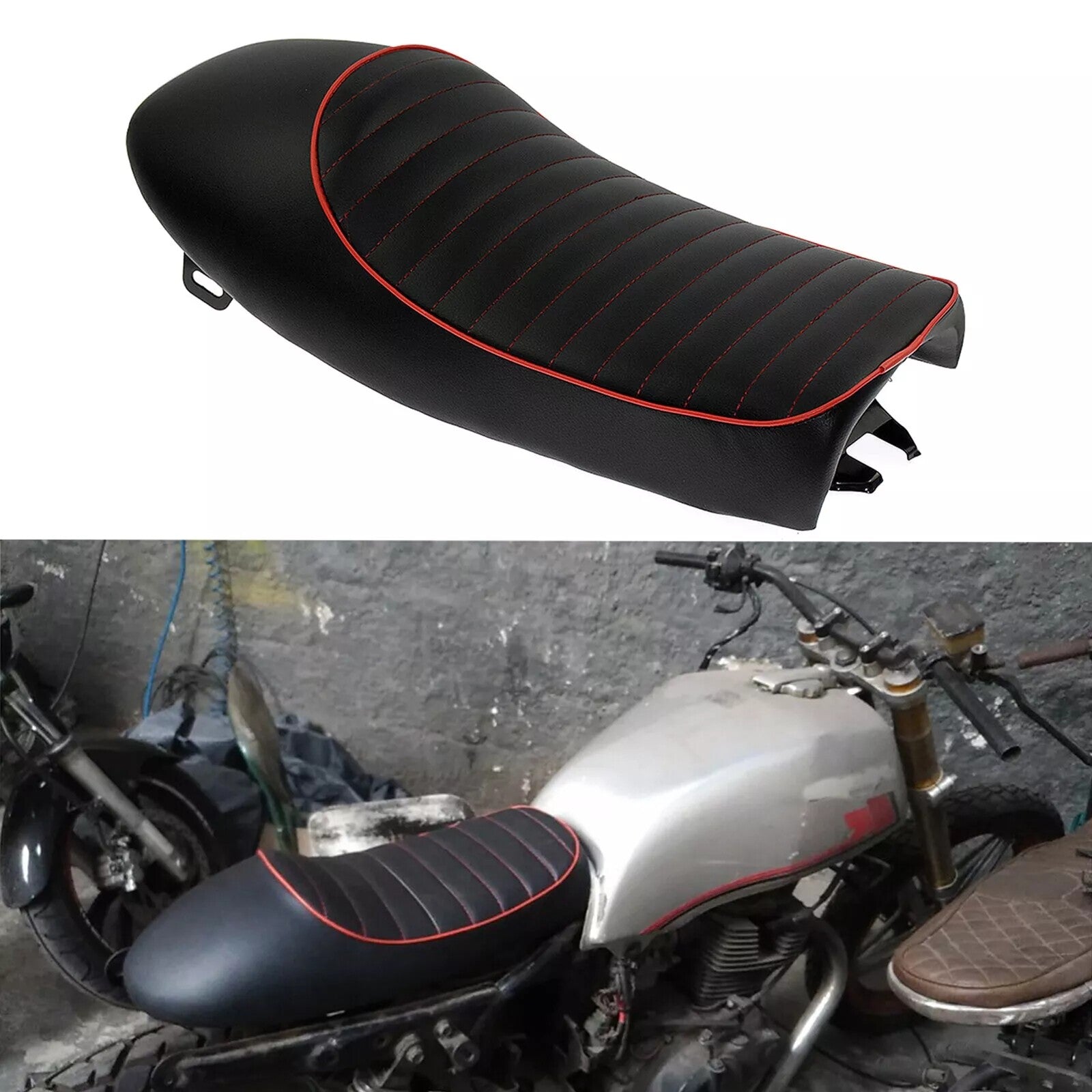 Universal Motorcycle Cafe Racer for Seat Flat Hump Saddle for Honda CB for Suzuki for Yamaha