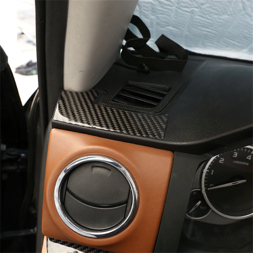 Carbon Fiber Dashboard Air Vent Outlet Panel Cover Fit for T@yota Tundr@ 2014-21