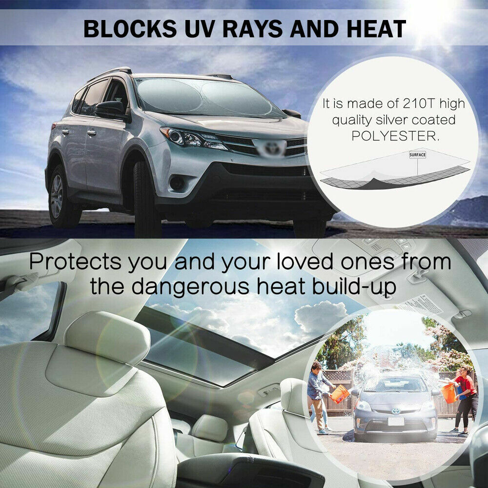 Foldable Car Front Rear Window Windshield Sun Shade Shield Cover Visor UV-Block