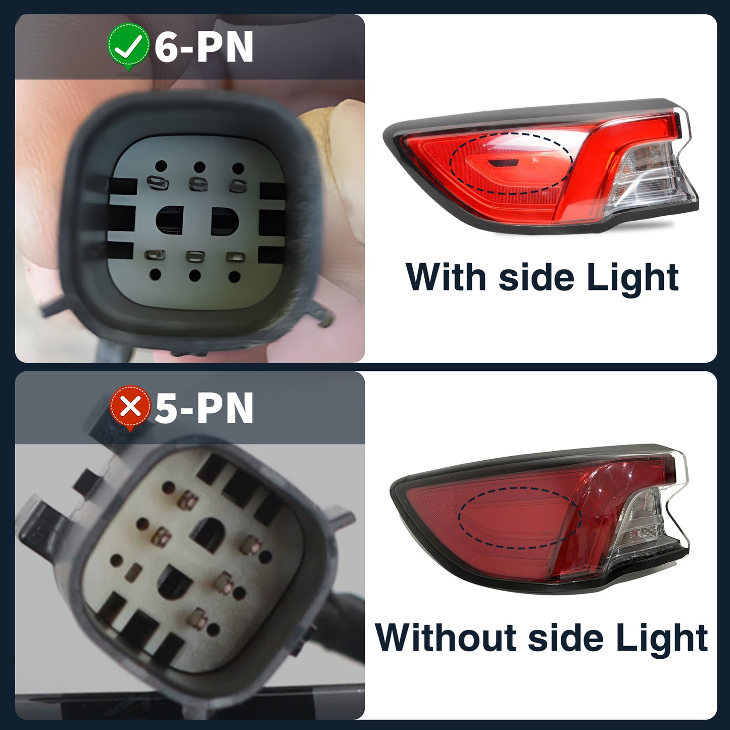 1x Left Rear Tail Light Assembly Brake Lamp LJ6B-13405 for Ford Escape 2020-2022