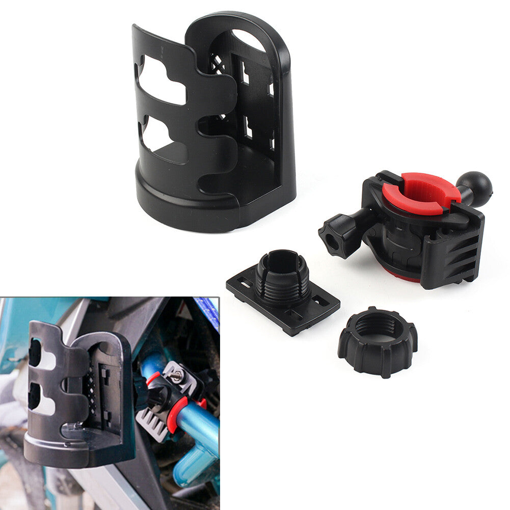 Black Cup Holder Handlebar Mount Drink Water Bottle Fit For Motorcycle ATV Bike