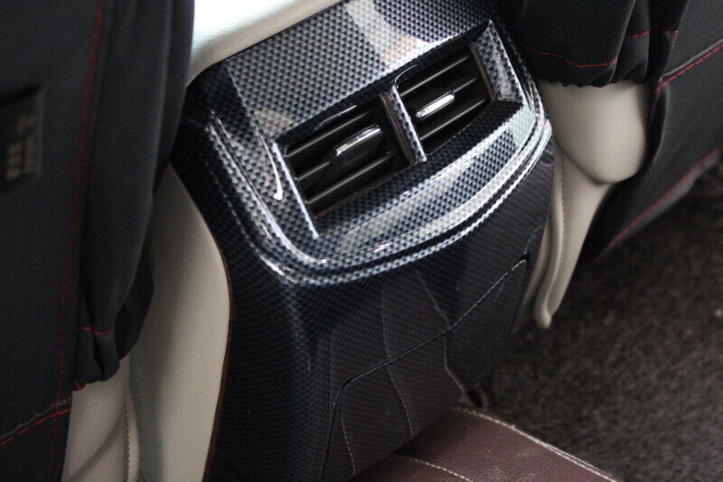 Rear Air Outlet Vent Frame Trim Inner for Cadillac XTS 13-17 Black Carbon Fiber