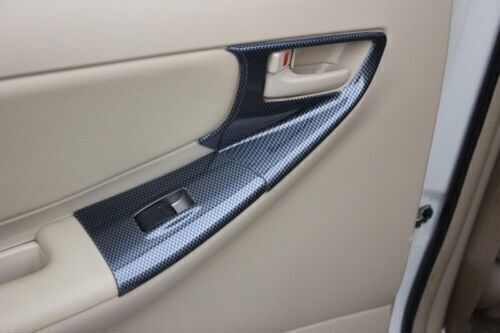 Carbon Fiber Grain Inner Door Handle Lock Frame Trim for Toyota for Corolla 03-2008