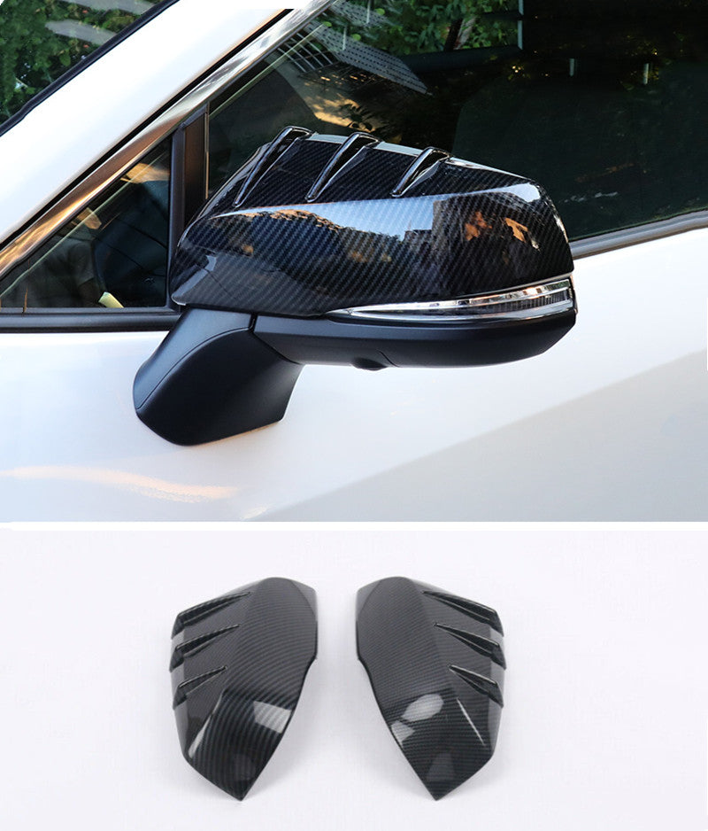 for Toyota RAV4 2019-2023 Carbon Fiber ABS Look Door Rearview Mirror Cover Trims