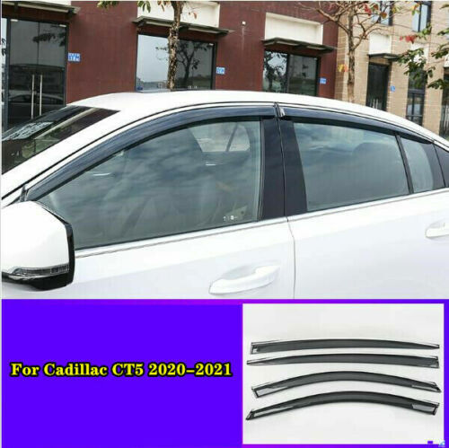 for Cadillac CT5 2020-2021 W/Bright Bar Window Visor Vent Shades Sun Rain Guard