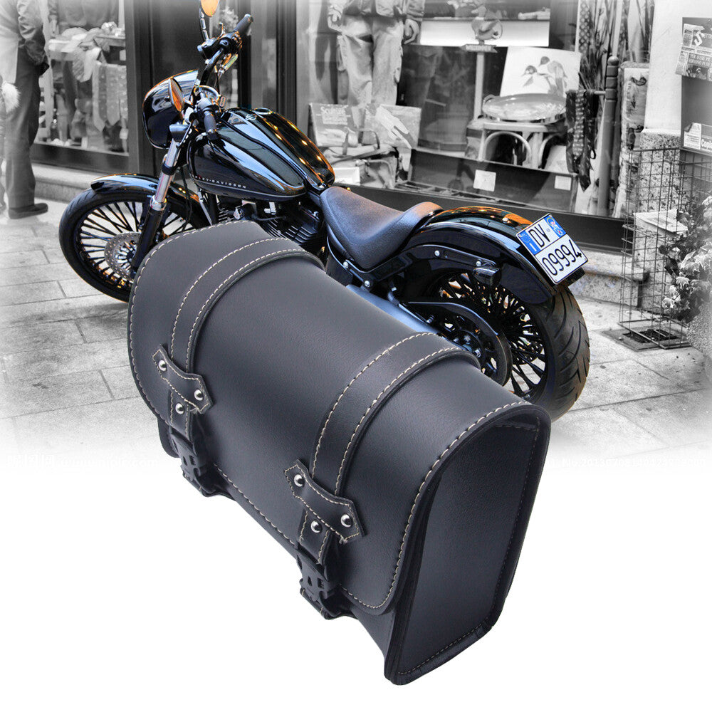 Motorcycle Saddle Bag Tool Bag Motorbike Tool Roll Pannier Sissy Bar PU Leather