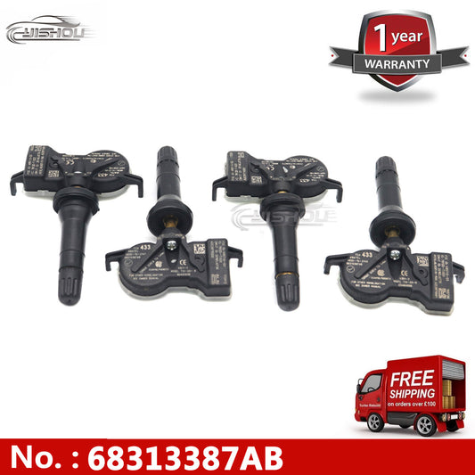 4-Piece Tire Pressure Sensor (TPMS) for 2016-2021 for Jeep Renegade for Fiat 500X - 68313387AB