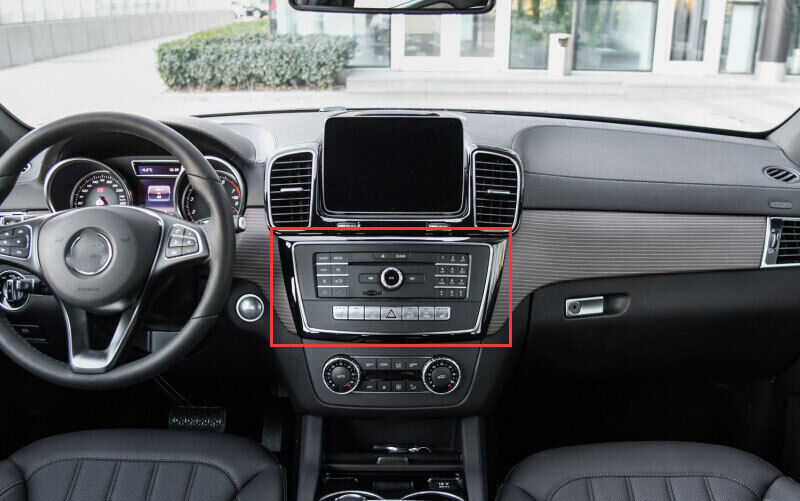 for Benz 16-19 GLE GLS Black Wood Grain Console CD Switch Control Panel Trim 1P