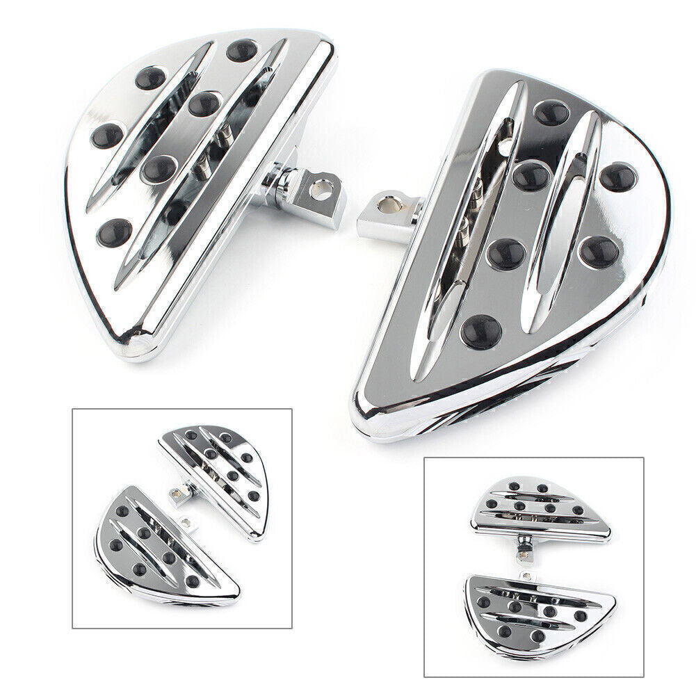2x Chrome Motorcycle Footrest Rest Foot Pegs Pedal Fit for Harley Touring FLT FLH