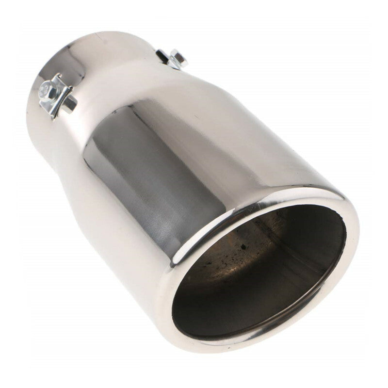 Car Rear Tail Throat Double Liner Exhaust Muffler Tip Stainless Steel Pipe Chrom