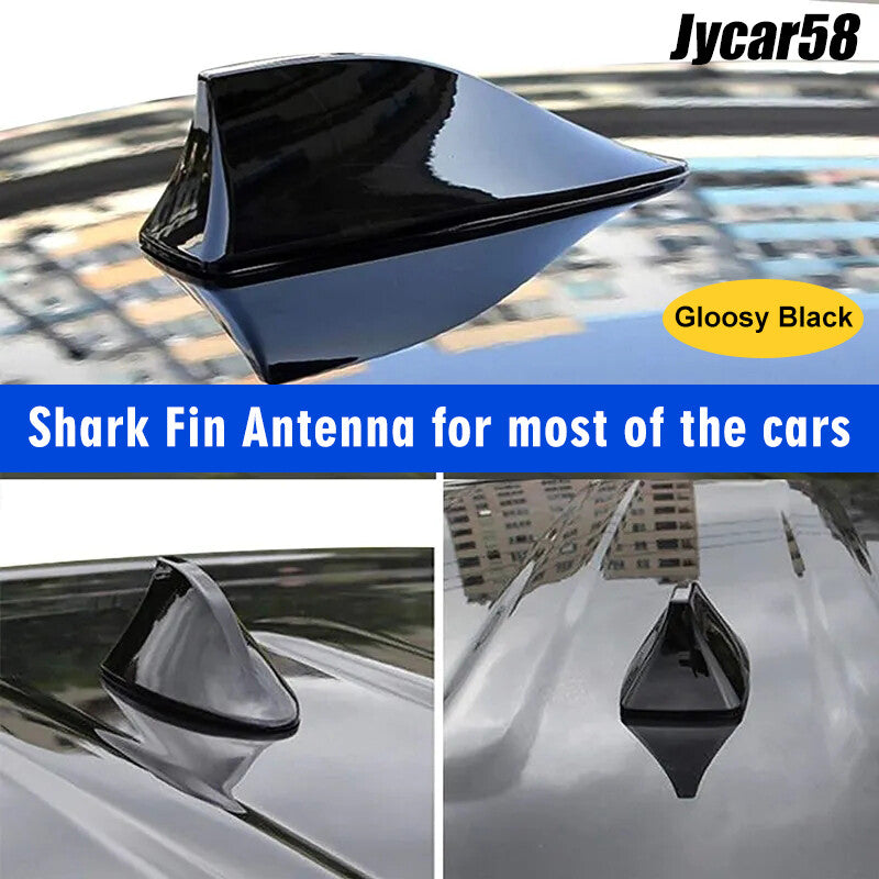Universal BLACK Shark Fin Car Roof Antenna Radio FM/AM Signal Aerial Accessories