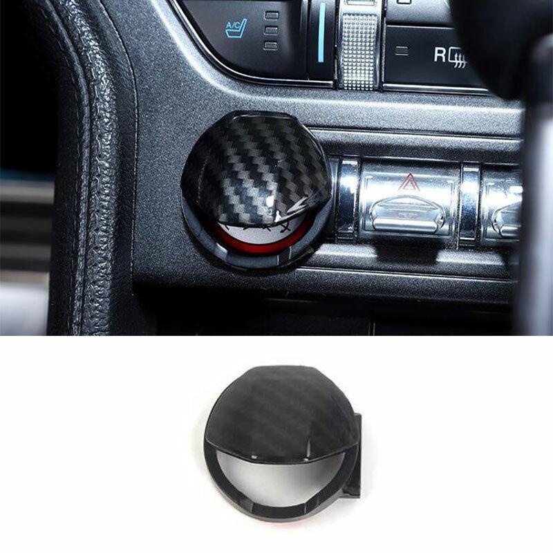 for Ford for Mustang 2015-2022 Carbon Fiber One-Click Startup Switch Cover Trim 1PCS