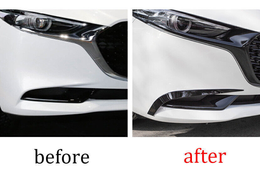 for Mazda 3 Axela 2019-23 Glossy black Front side Mesh Grille Grill Strip trim