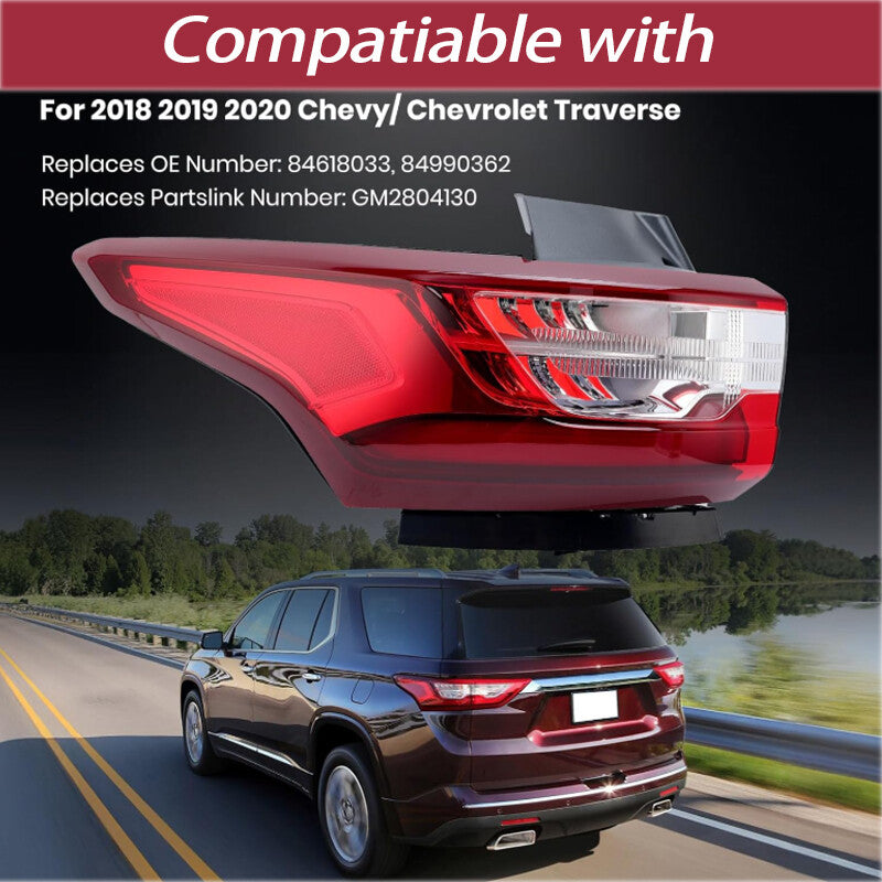 Left LED Tail Light Lamp fit 2018-2021 for Chevrolet Traverse Driver Side L 84990362