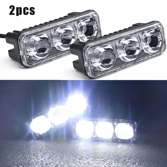12V High-Power Daytime Running Fog Light (2 Pieces, 3 LEDs) - Practical Parts
