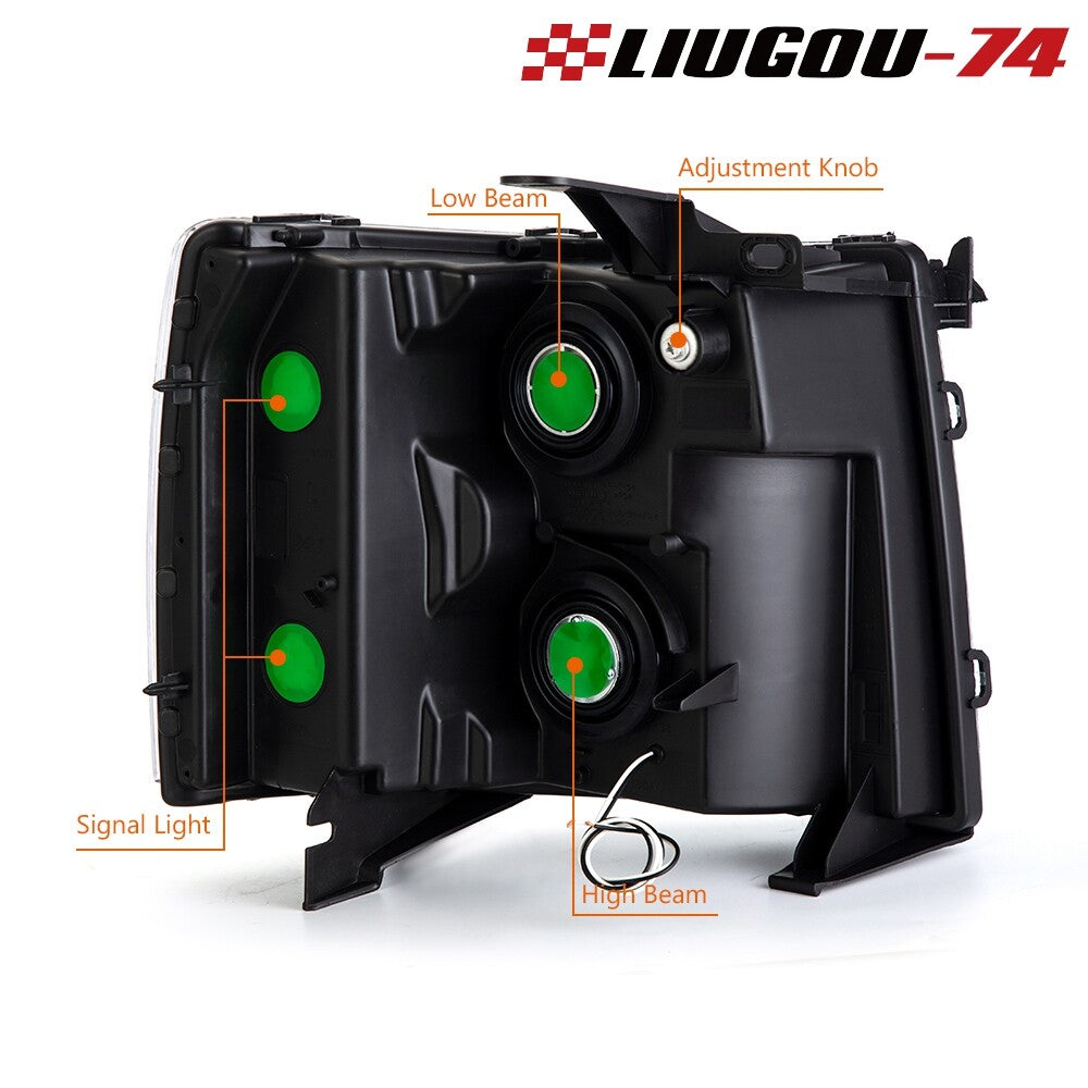 Suitable for 07-14 for Chevrolet Silverado chrome/transparent lens corner light LED headlight