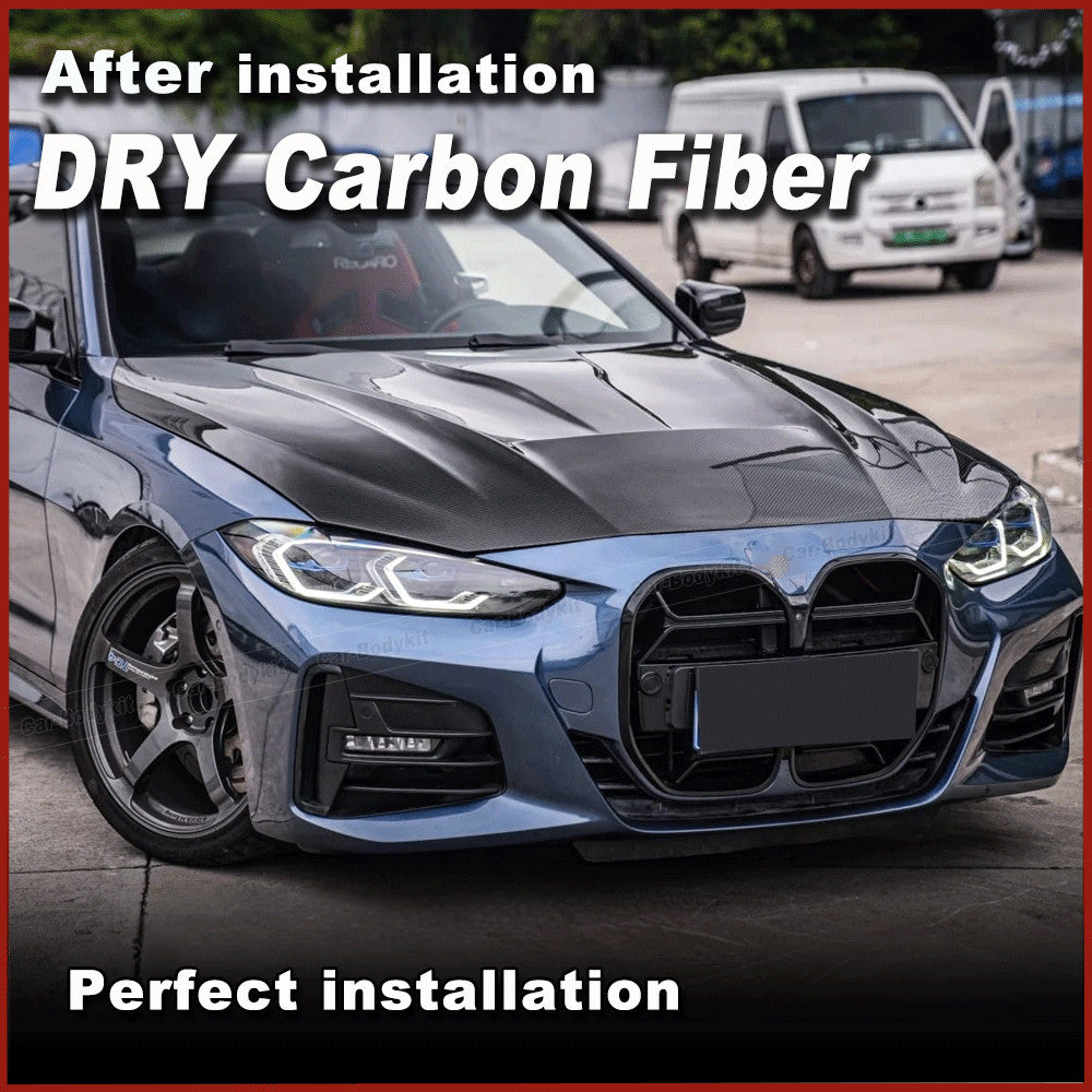for BMW 4 Series G22 G23 M440i 2021-24 DRY CARBON Engine Hood Bonnet Cover Panel