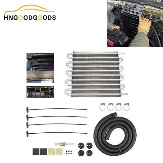 Universal 5/16-inch Transmission Oil Cooler Kit 10 Pass Pipeline and Fin Cooler Kit