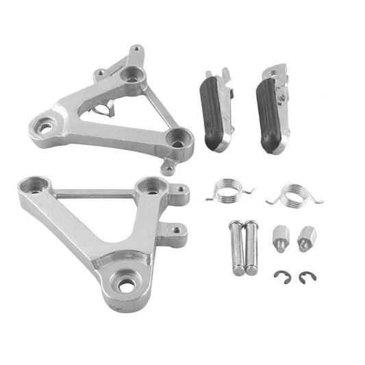 2X Rider Front Footpegs Footrests Brackets Set for Honda CBR 400 1988 1989 NC23