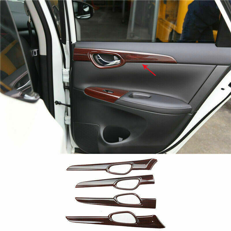 For 2013-2019 for Nissan Sentra Sylphy Wood Grain Style Inner Door Panel Cover Trim