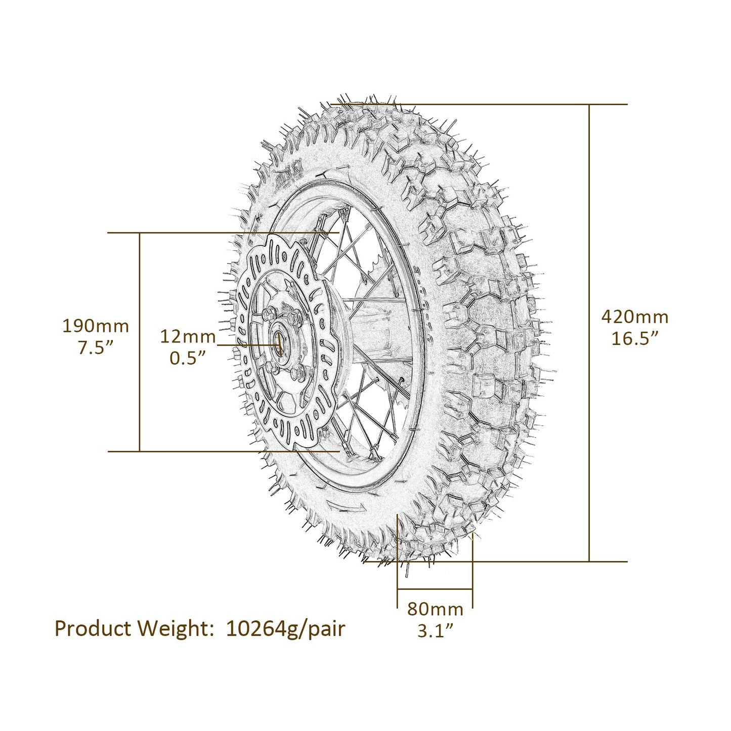 10-inch front and rear tires, 2.50-10/3.00-10 rims, disc brakes, F50 SSR 110cc XR50