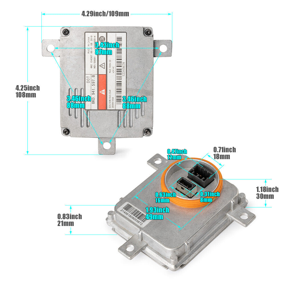 Computer 8K0.941.597.B- for Audi and for Volkswagen Xenon Ballast HID Module Control Unit