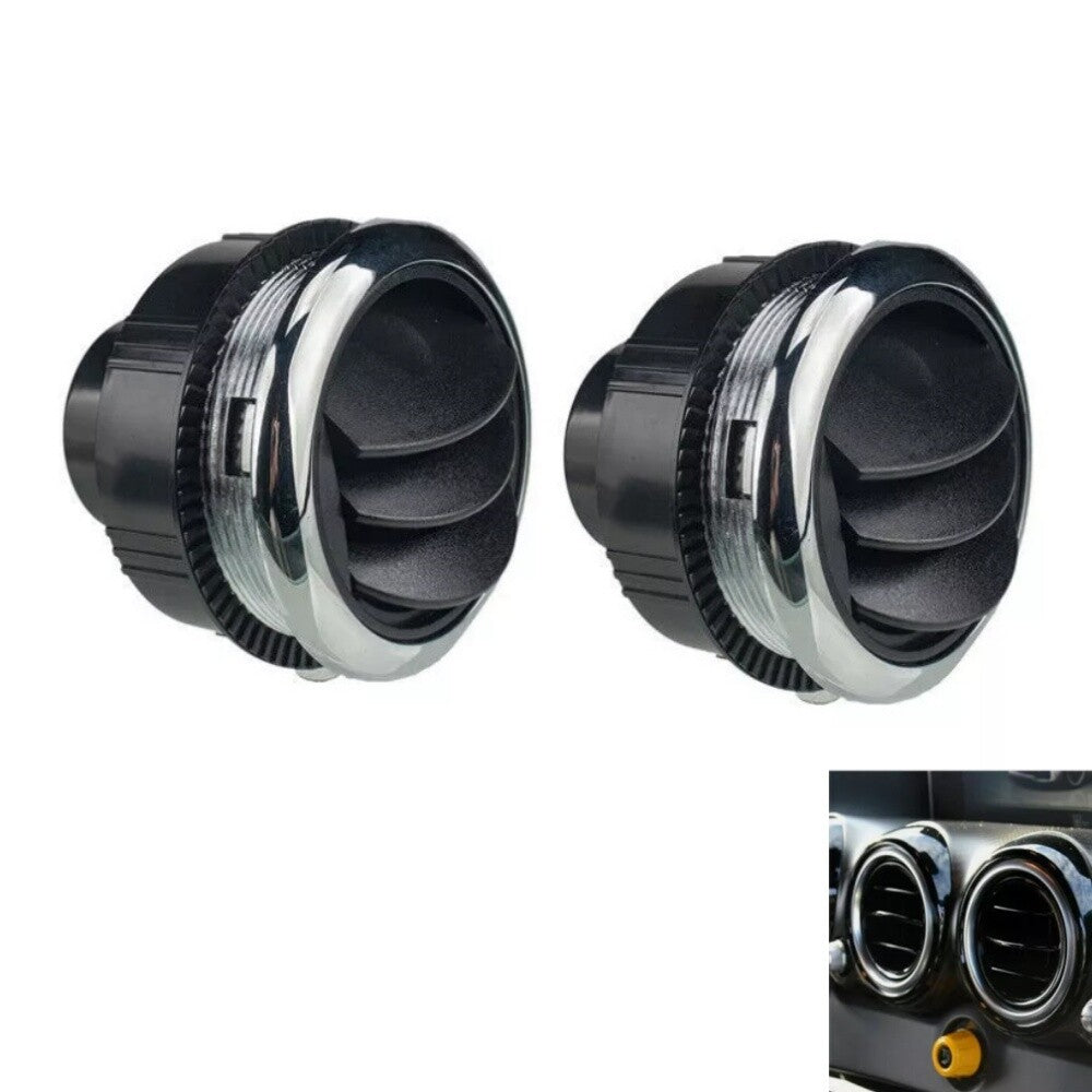 2PCS 46mm Round A/C Air Conditioning Outlet Vent For RV Bus Car Boat Yacht Black