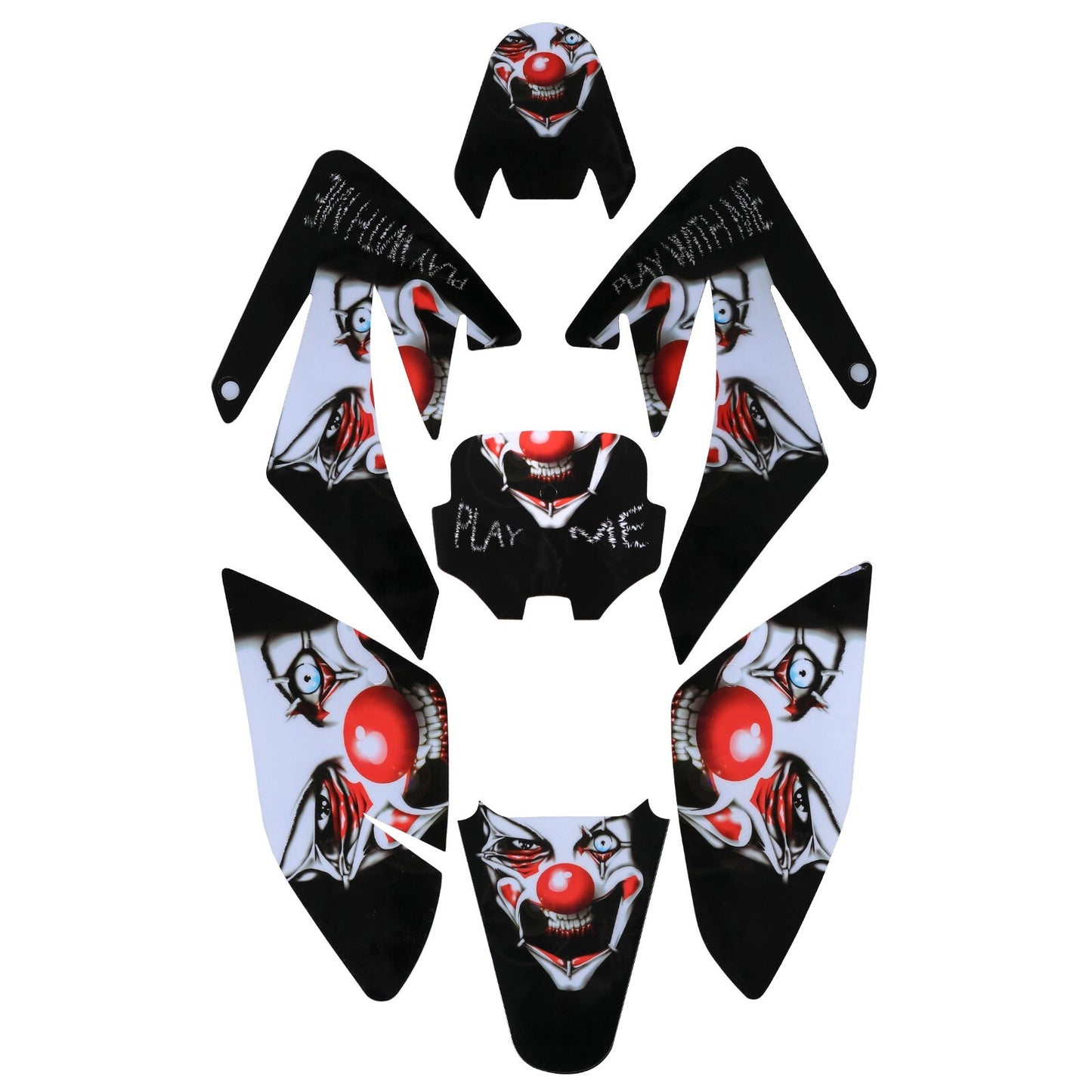 Rectifying plastic fender decals/stickers for Honda CRF70 motorcycles