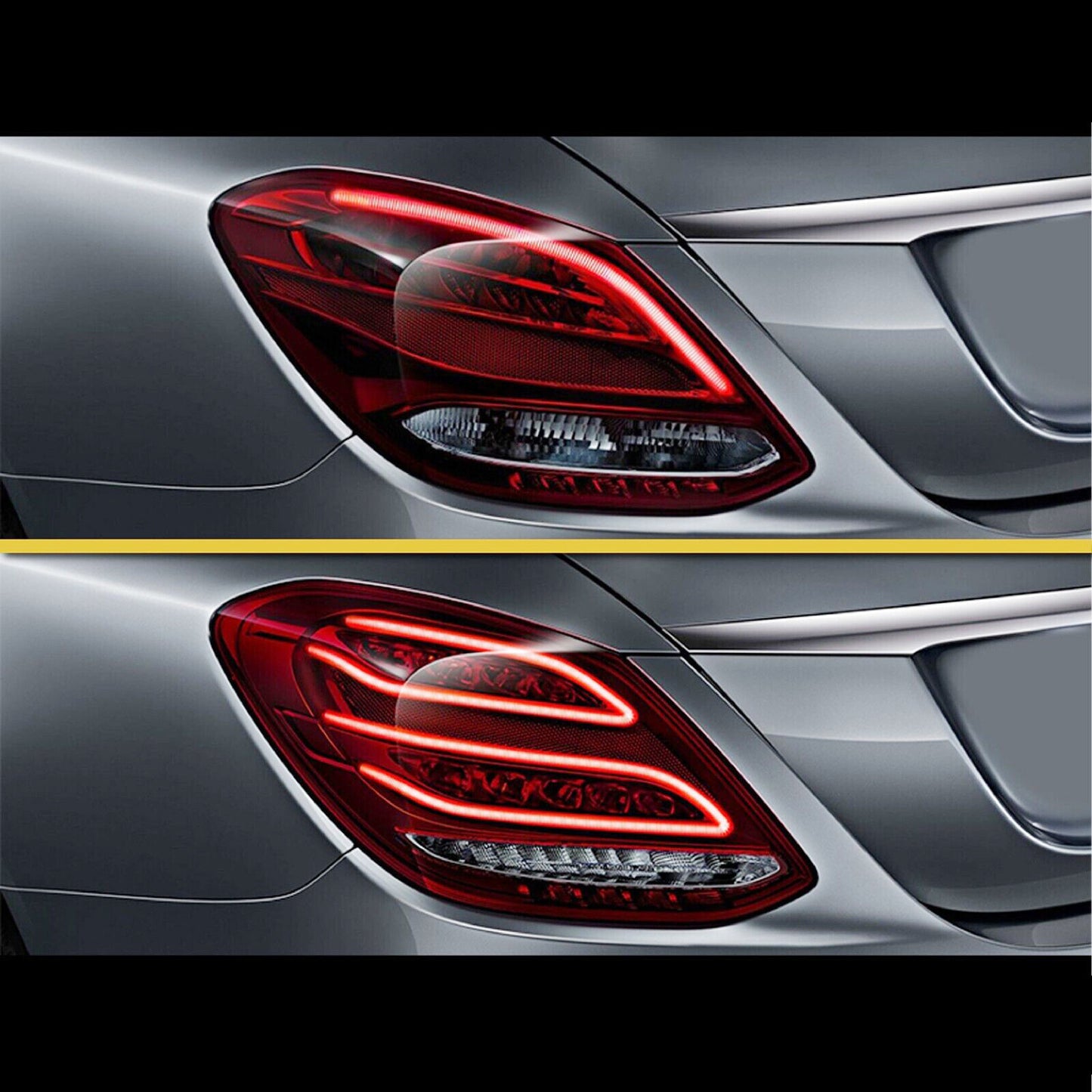 2x Plug n Play Full LED Neon Bar Rear Tail Lamp for Mercedes W205 C-Class 15-18