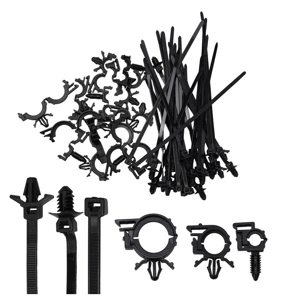 Push Mount Cable Zip Tie Assorted Automotive Wiring Clip Self Locking Fastening