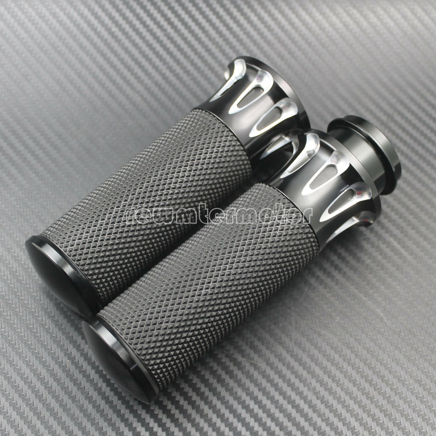 1 25mm Black Handle Bar Hand Grips Fit for Harley Touring Softail Dyna CVO
