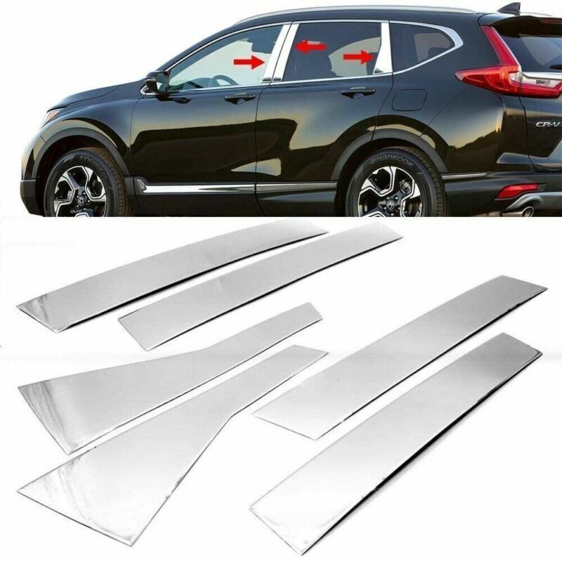 for Honda CR-V CRV 2017-2022 Chrome Pillar Posts Set Door Trim Mirror Cover Kit