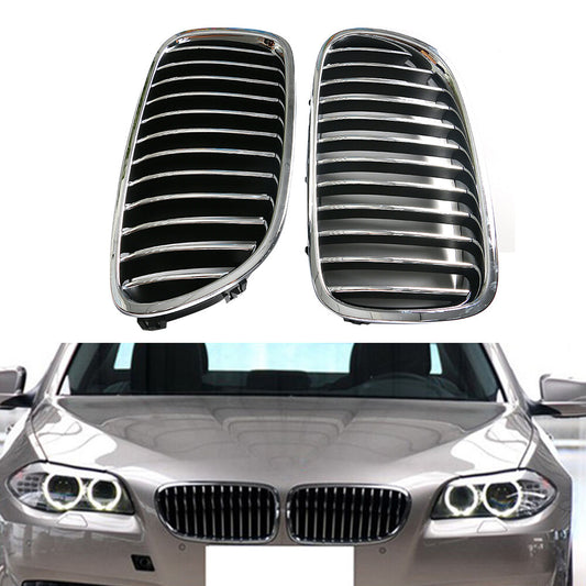 2X Front Bumper Kindey Grille For 2011-2013 for BMW F10 528i 535i xDrive Chrome
