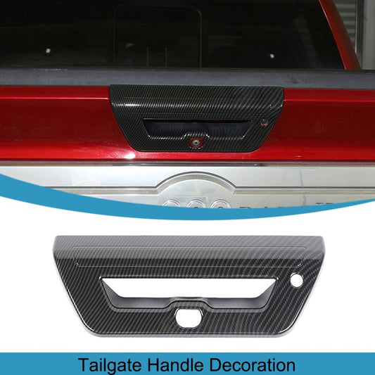 Carbon Fiber Tailgate Door Handle Cover Trim Decor Bezel for Ford F150 2015-2020
