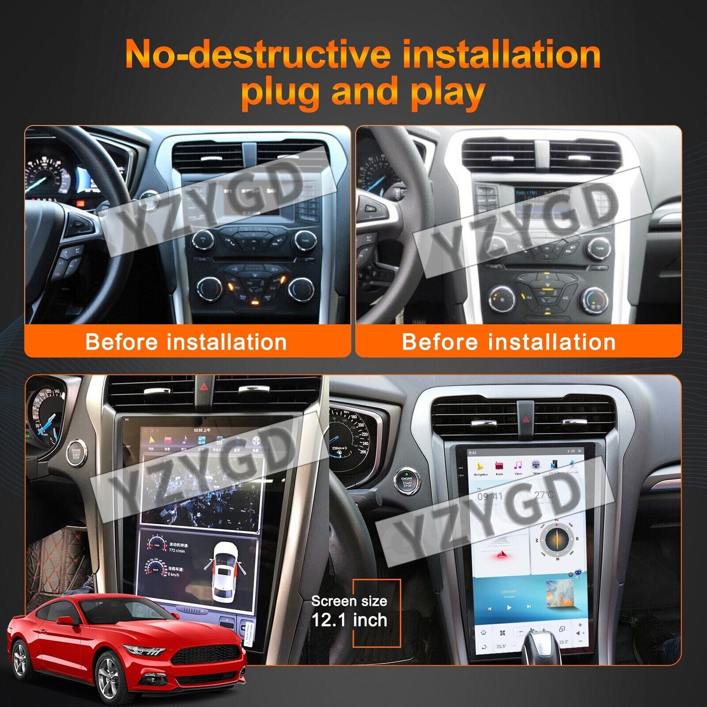 Android for Ford Mondeo Fusion MK5 2013-2021 Car Radio Carplay Receiver 128GB