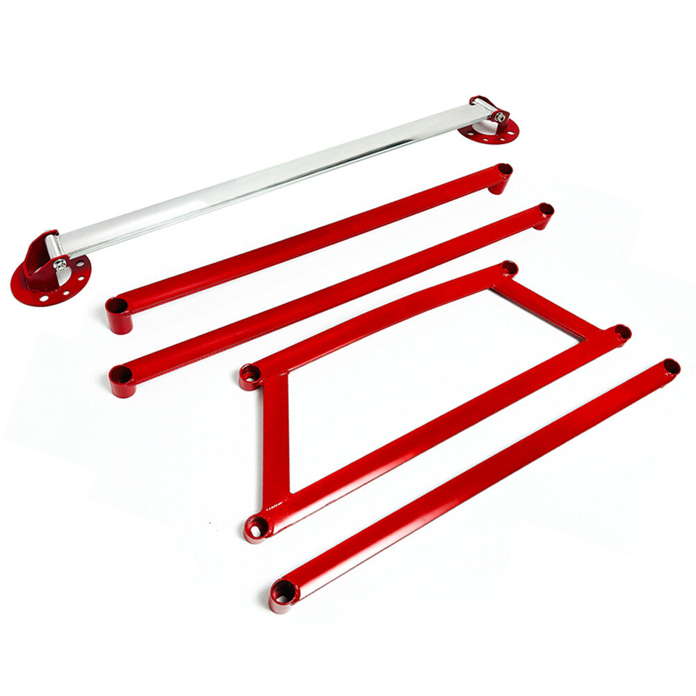 for Honda Accord 2008-2012 Front Tower Strut Bar + Front Rear Lower Bar+ H Brace