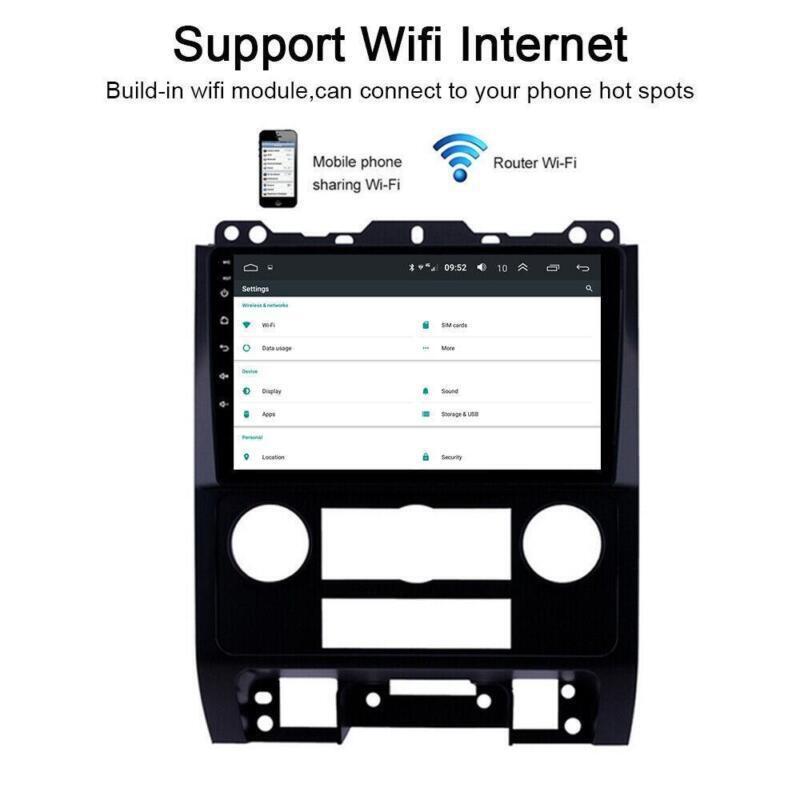 Android 10.1 Car Stereo Radio Player GPS Navi Wifi BT for Ford Escape 2007-2012