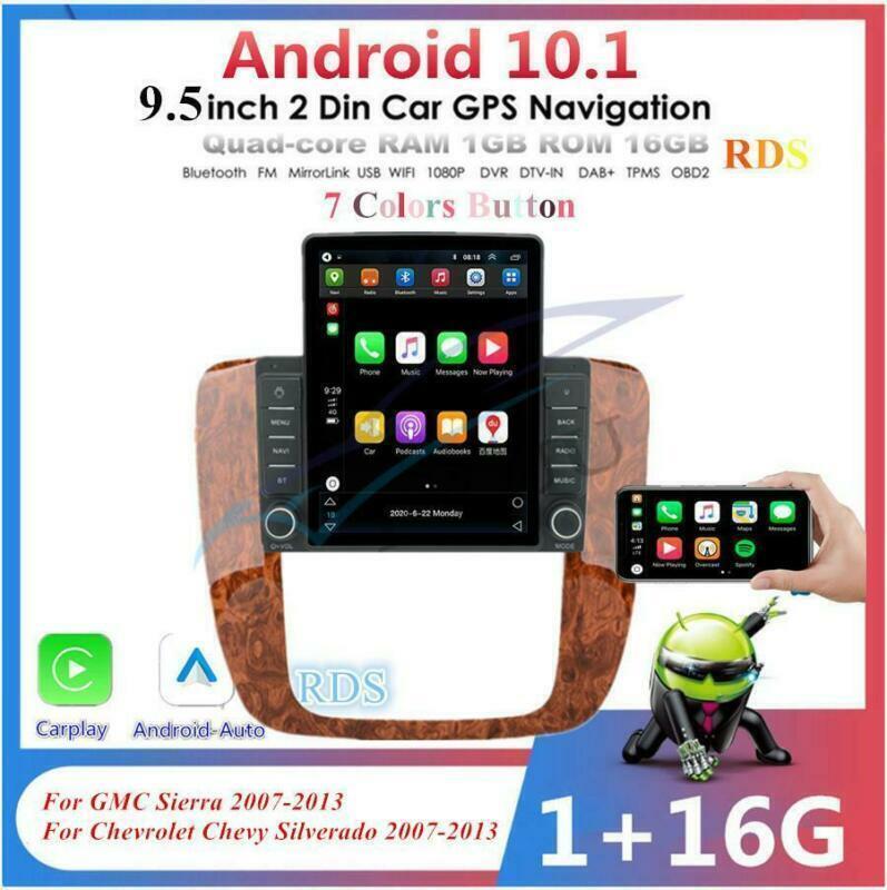 9.5 Car Android 10.1 Stereo Radio GPS Navi For 07-13 for GMC for Sierra for Chevy Silverado