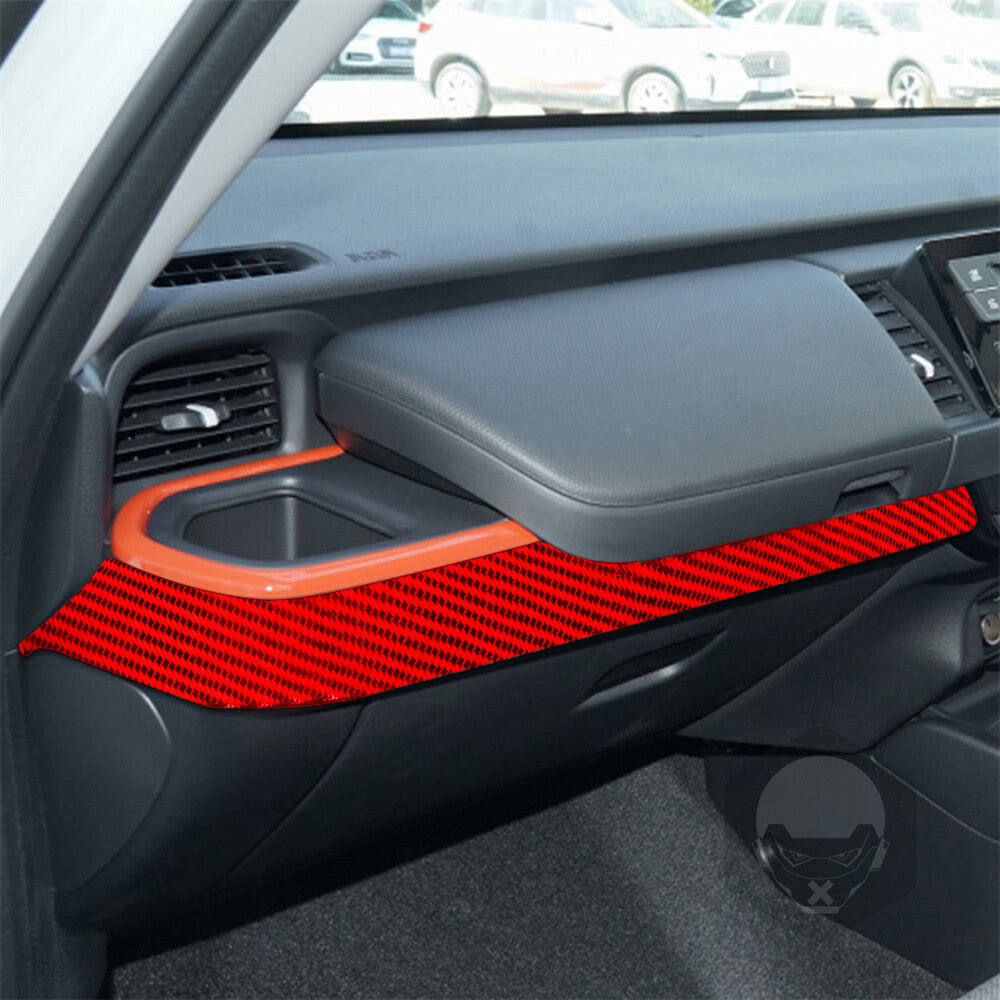 for Honda Fit 2020-2022 Red Carbon Fiber for Co -pilot Dashboard Lower Panel Trim RHD