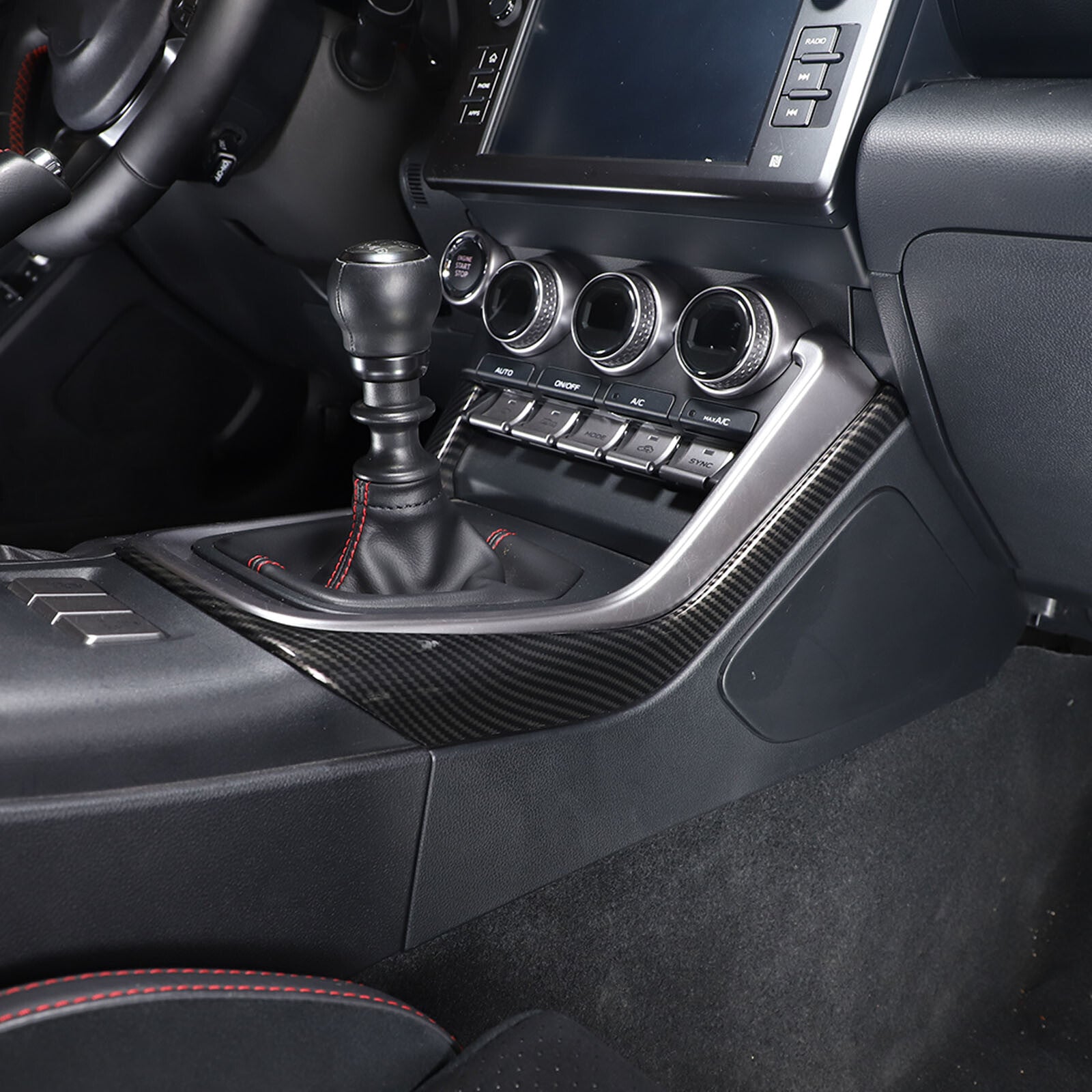 Matte black center dashboard air vent socket cover trim for Toyota Tundra 14-21