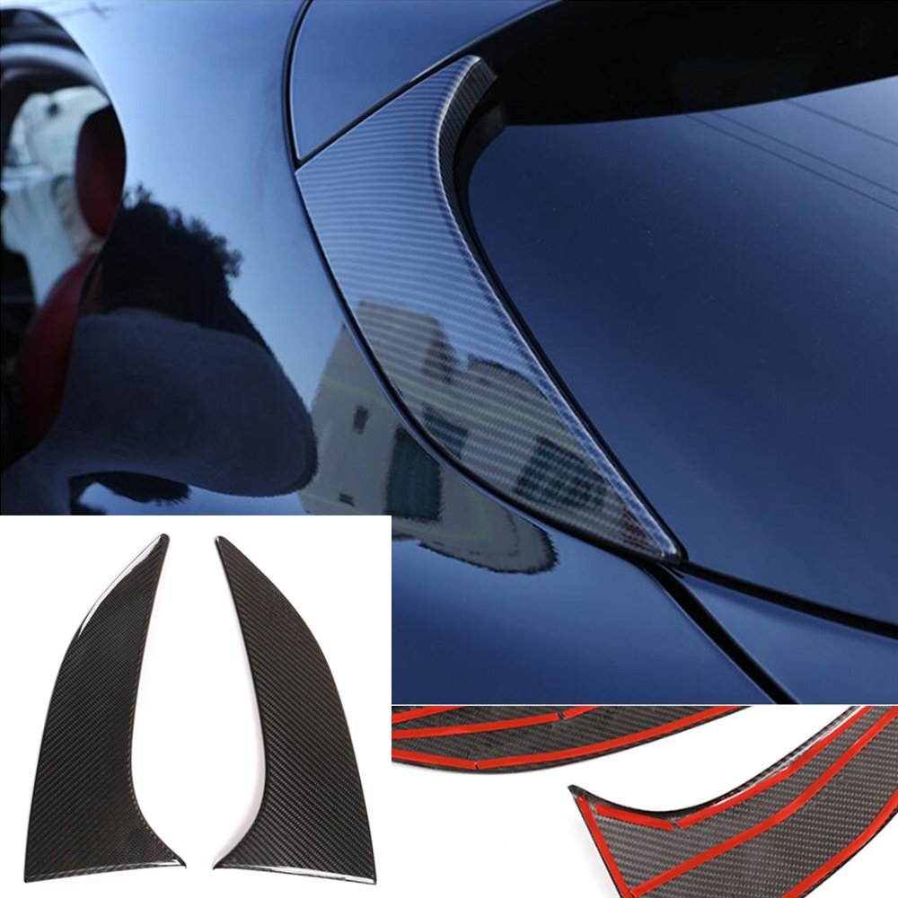 Real Carbon Fiber Rear Tailgate Triangle Panel Trim for Alfa Romeo for Stelvio 17-20